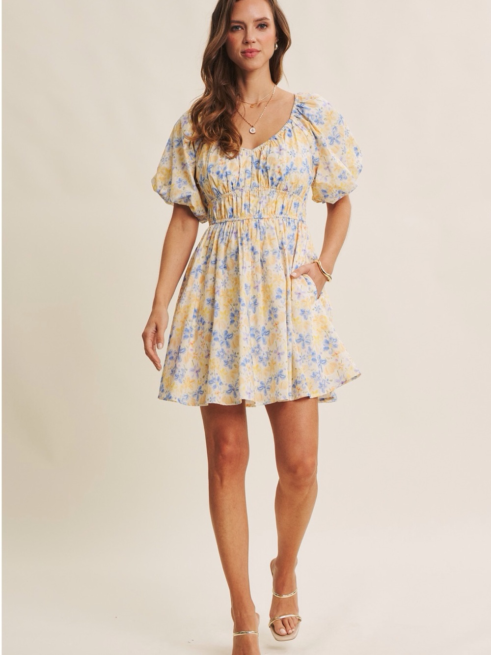 Spring Moments Airy Watercolor Fit and Flare Mini Dress Size Large